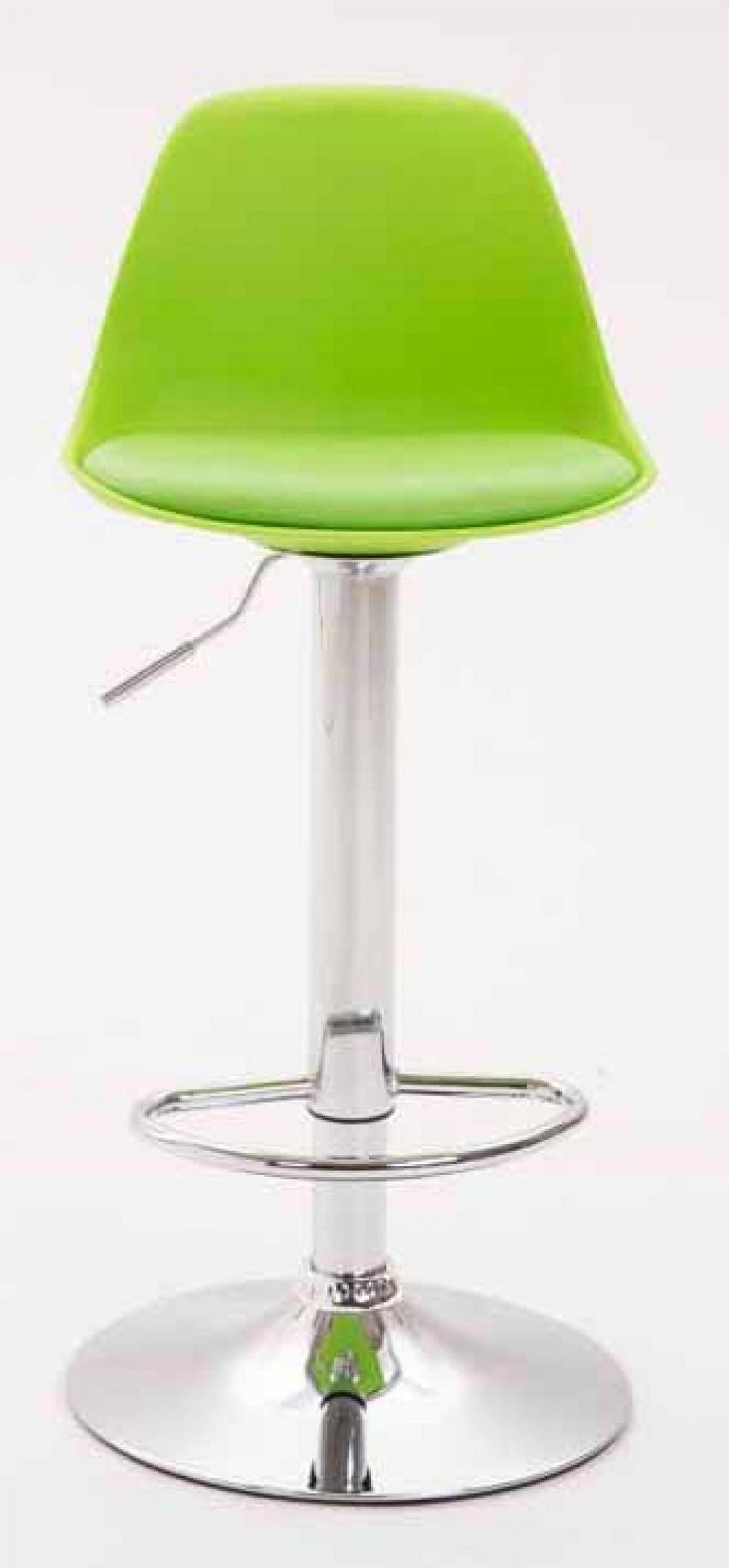 BARHOCKER 2er Set Lederlook grün - Chromfarben/Grün, Kunststoff/Textil (39/82/43cm) - CLP