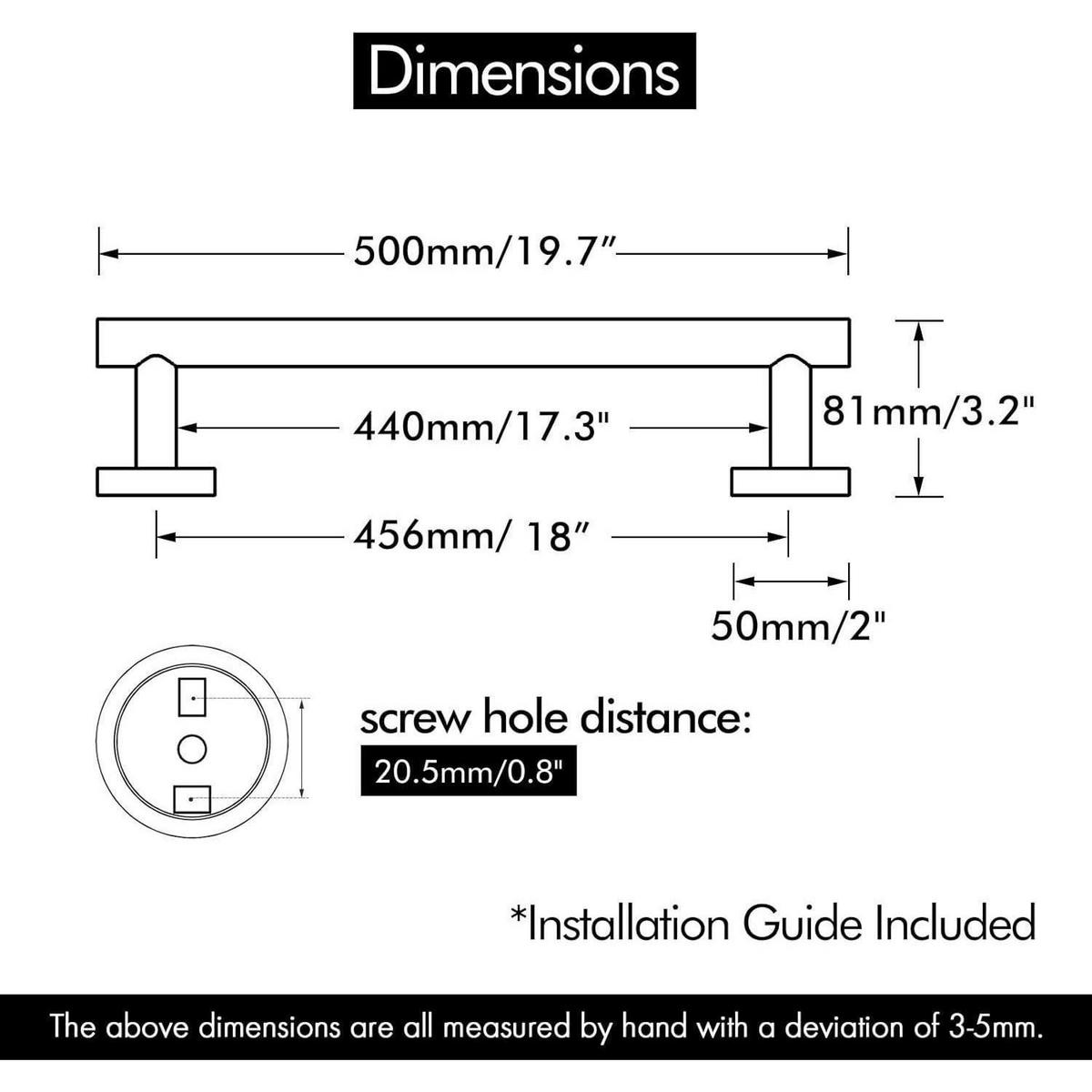 HANDTUCHSTANGE Edelstahl gebürstet 50 cm - Silberfarben, Metall (8.1/5/50cm)