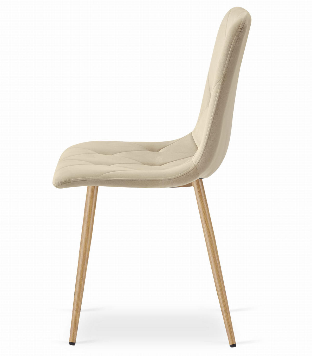 STUHL BOSA 6-er Set, Beige, Metallbeine in Holzfarbe - Beige, Textil/Metall (44/89/40cm) - Komodee