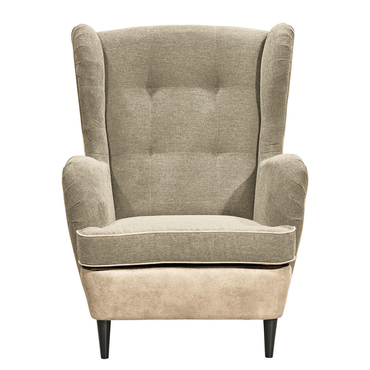 SESSEL - Creme/Schwarz, Holzwerkstoff/Buchenholz (78/102/98cm) - home24