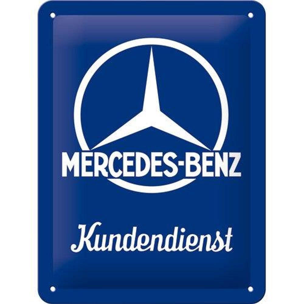 BLECHSCHILD 15/20 cm Mercedes-Benz Mercedes Kundendienst - Multicolor, Metall (15/20/0.5cm) - Nostalgic-Art