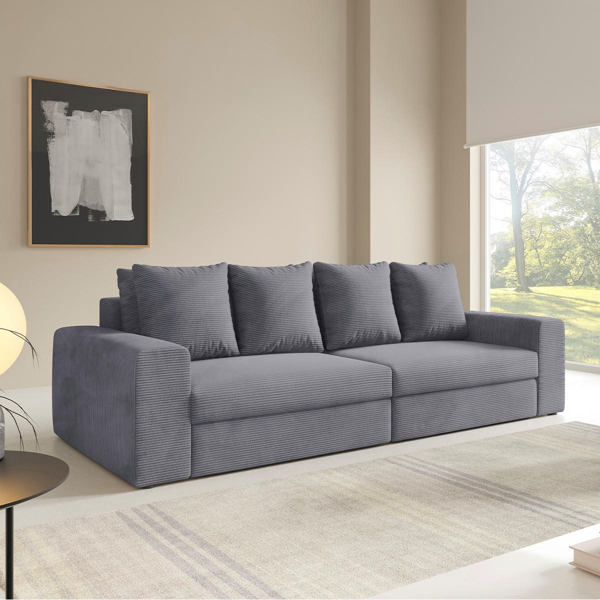 SOFA Paola 3 Sitzplätze Hellgrau - Hellgrau, Holz (272/86/120cm) - Petits-meubles