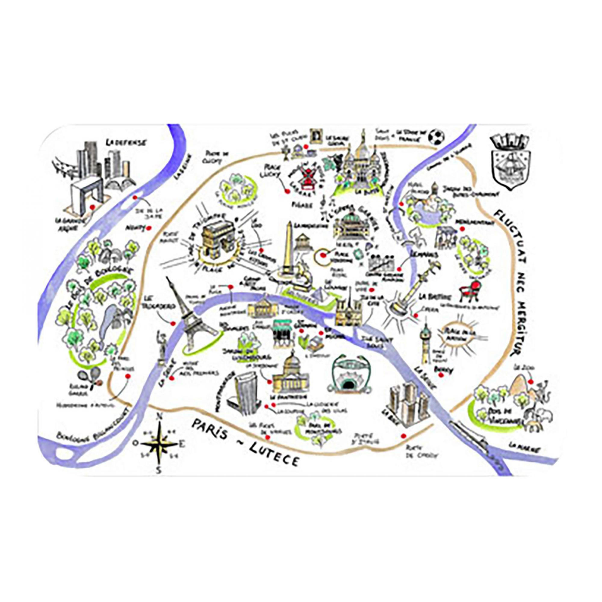 TISCHSET Dessin Paris passend 45 x 30 cm - Multicolor, Textil (30/45cm) - Winkler