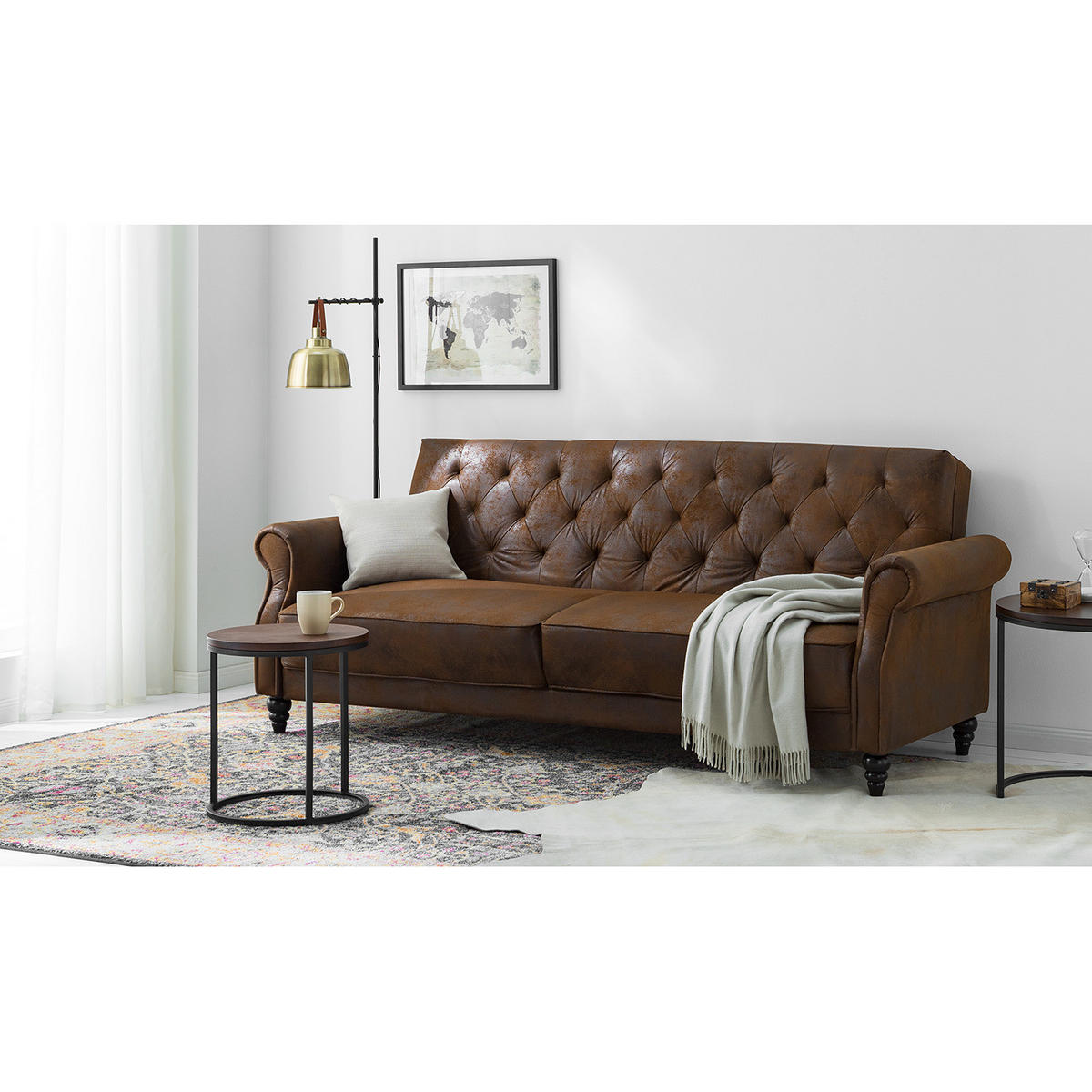 SCHLAFSOFA - Microfaser, Braun - Braun, Textil (221/83/95cm) - home24