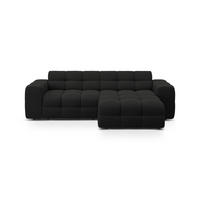 ECKSOFA rechts Kendal aus strukturiertem Stoff schwarz 4 Sitzplätze - Schwarz, Textil (173/256cm) - Micadoni