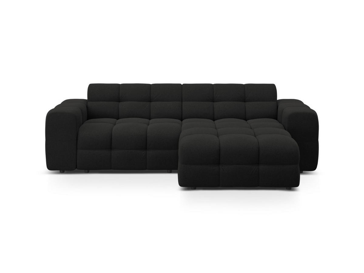 ECKSOFA rechts Kendal aus strukturiertem Stoff schwarz 4 Sitzplätze - Schwarz, Textil (173/256cm) - Micadoni