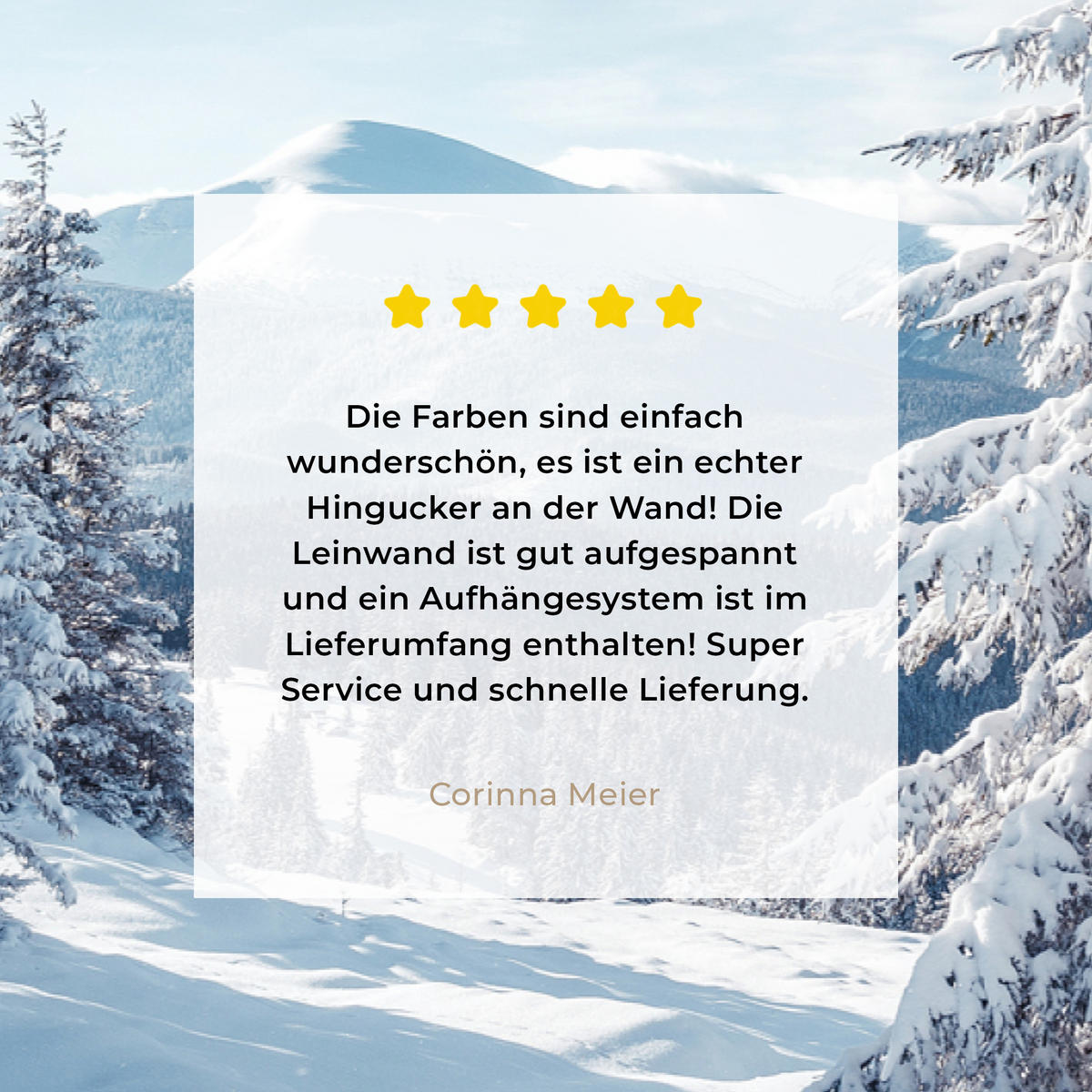 LEINWANDBILD Winterlandschaft - Natur - Berge - Bäume - Schnee Groß 140x90 cm - Hellblau, Textil (140/90cm) - MuchoWow