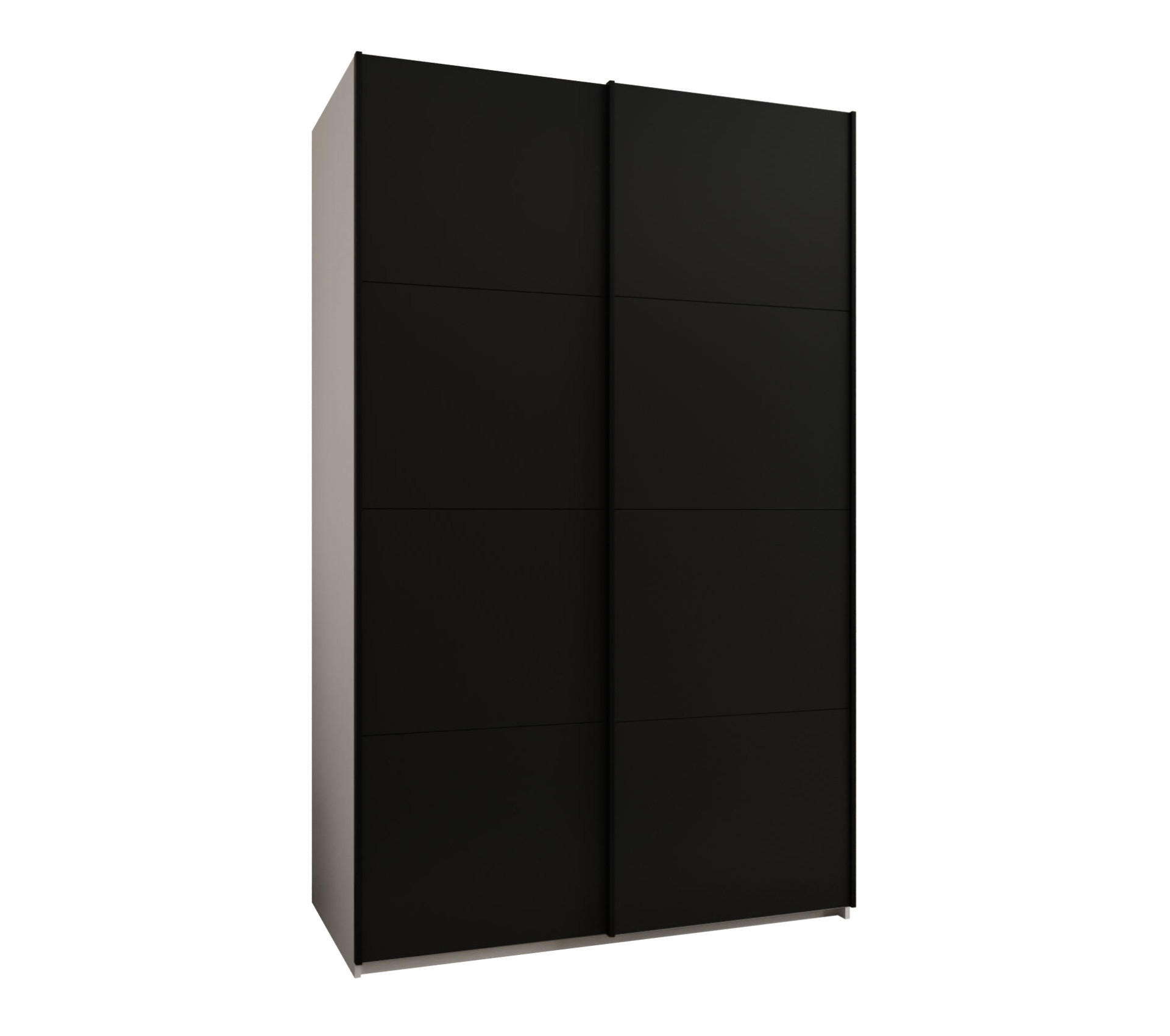 Abiks Möbel Schwebetürenschrank Weiß, Schwarz, Schwarz 150x245x64 cm