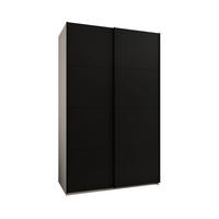 SCHWEBETÜRENSCHRANK 245,5/160/64 2-türig - Schwarz/Weiß, Holz/Metall (160/245/64cm) - Abiks Möbel