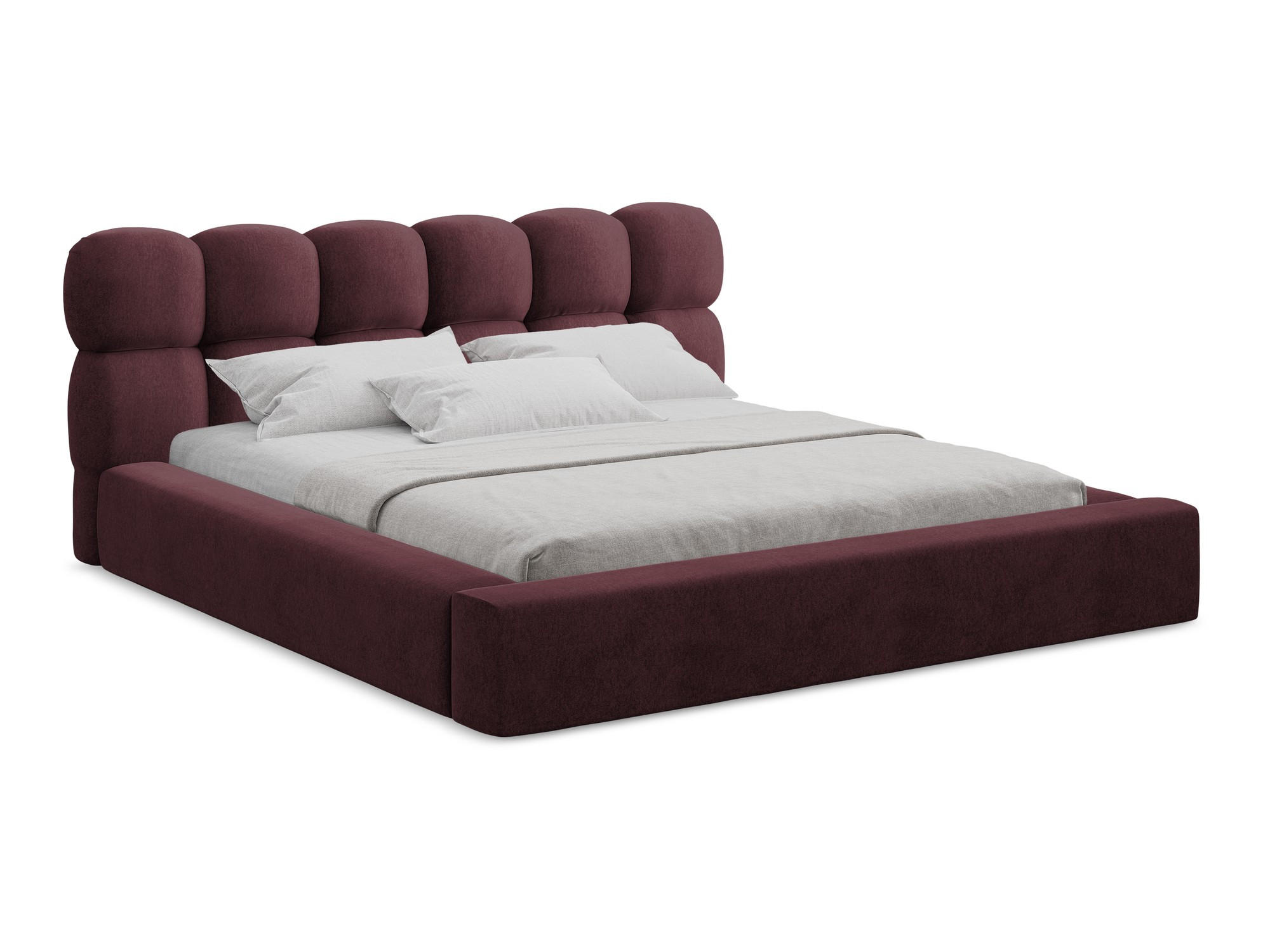 POLSTERBETT mit Bettkasten und Lattenrost 220x240 Rot - Bordeaux/Rot, Kunststoff/Textil (180/200cm) - Makamii