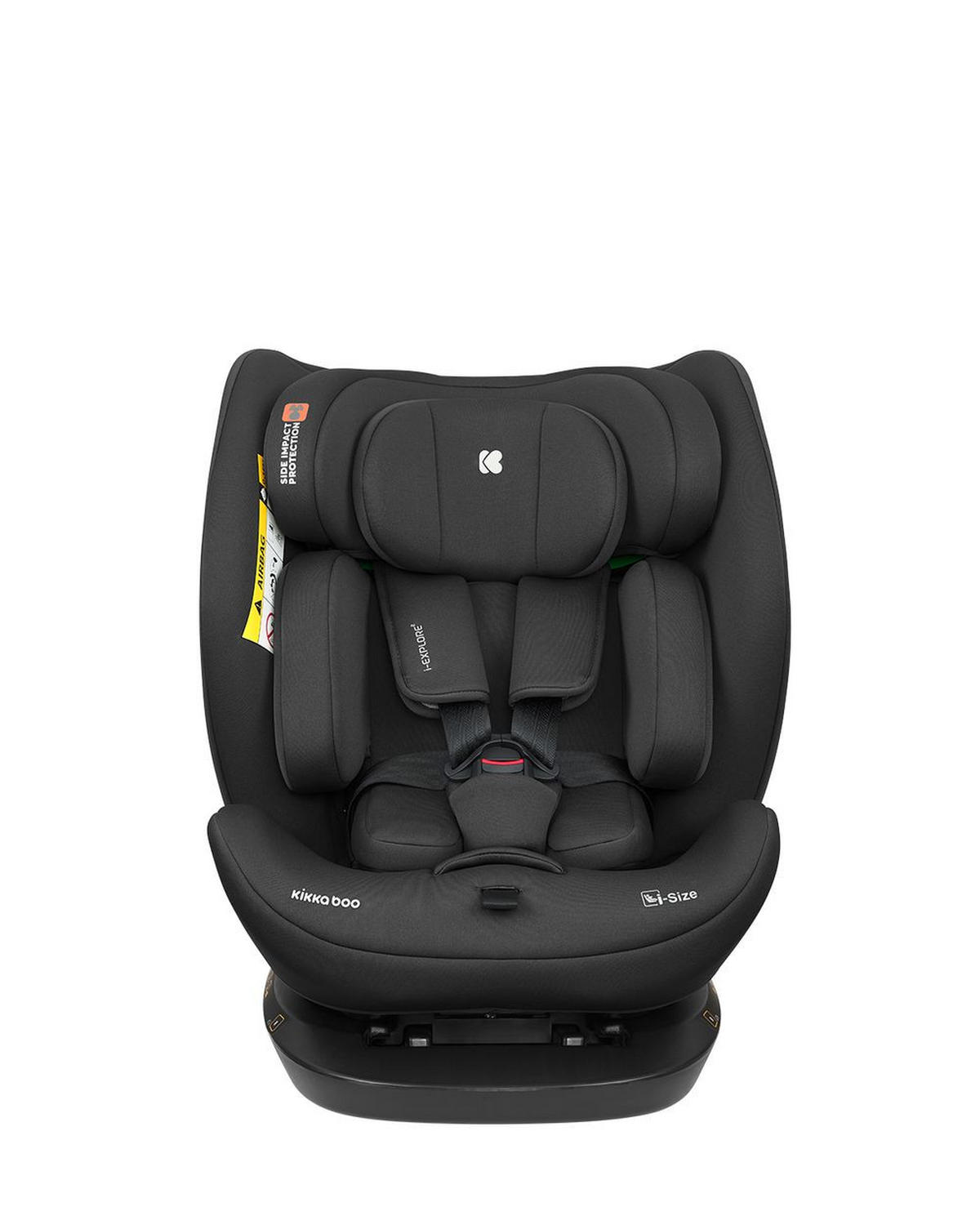 KINDERSITZ i-Explore i-Size schwarz uni (40 - 150 cm) verstellbare Kopfstütze, Gurt - Schwarz, Kunststoff (46/57/48cm) - Kikka boo