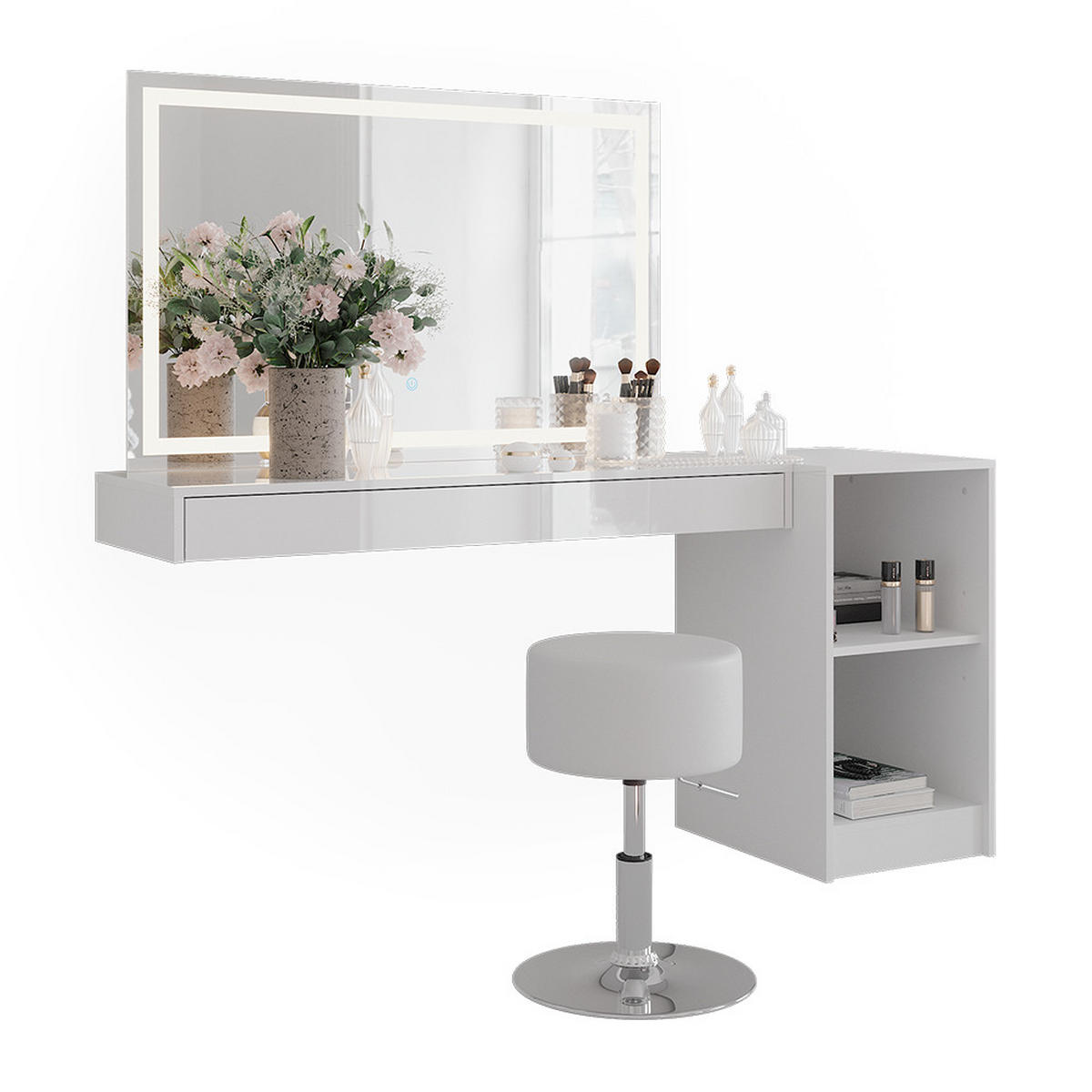 TOALETNÍ STOLEK Sherry Bílá - bílá, kompozitní dřevo (120/12/40.1cm) - Vicco