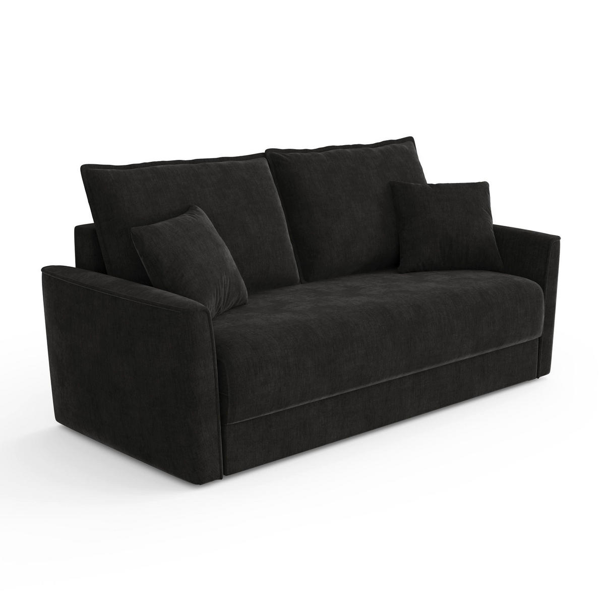 SCHLAFSOFA GERADE Rastergewebe Schwarz 180cm - Schwarz, Textil (180/97/93.5cm) - Sia Home