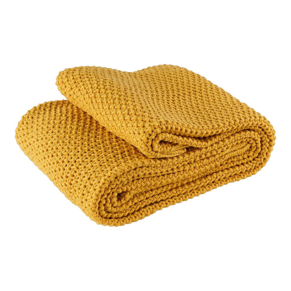 STRICKDECKE gelb 140/190 cm - Gelb, Textil (140/190cm) - wometo
