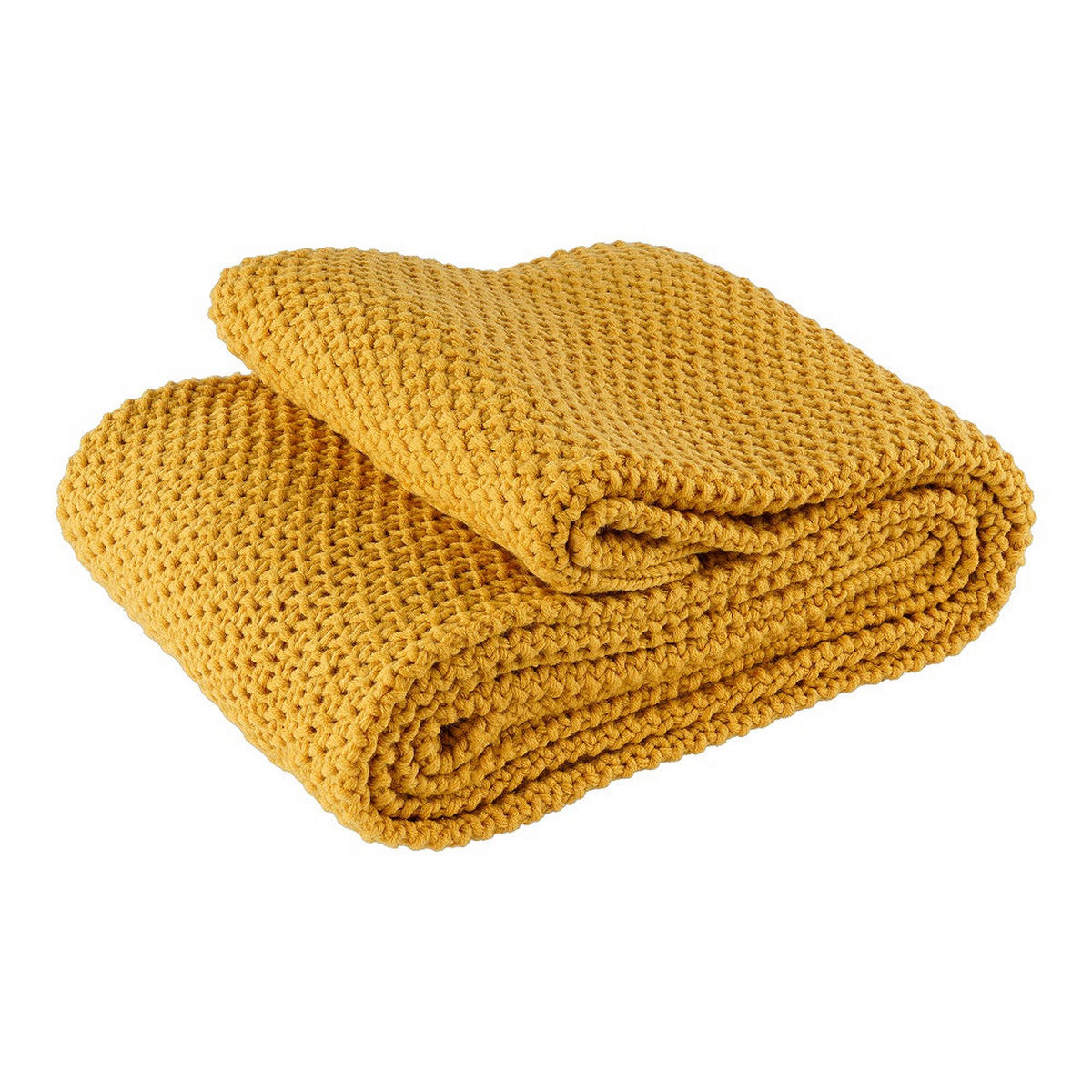 STRICKDECKE gelb 140/190 cm - Gelb, Textil (140/190cm) - wometo