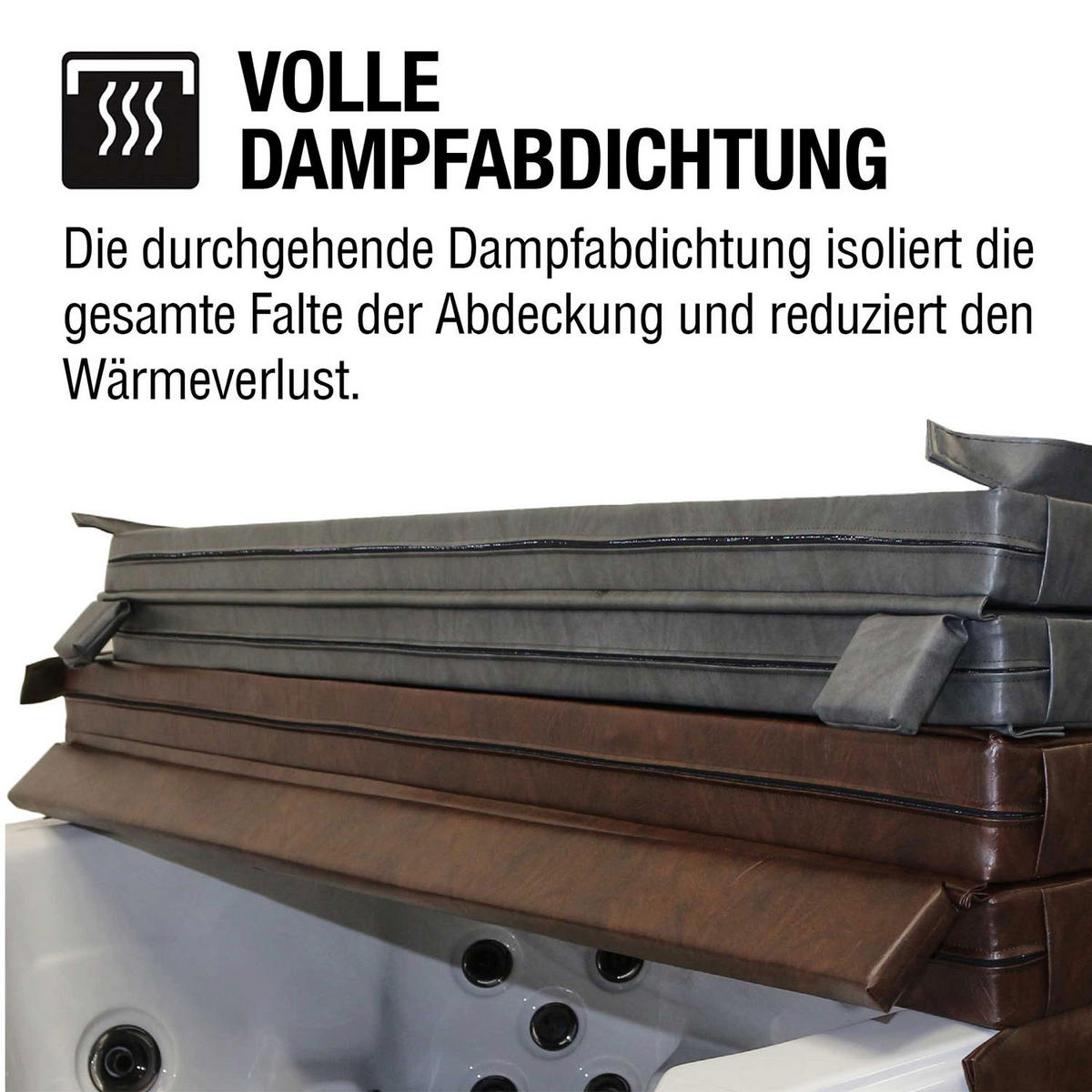 WHIRLPOOL ISOLIERABDECKUNG Grau 218x218cm - Grau, Leder (218/218cm) - Canadian Spa Company