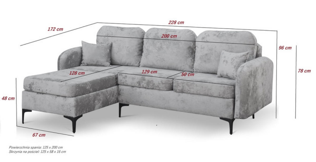 ECKSOFA Rosa VENI L Mit Schlaffunktion Links - Rosa, Textil (228/172cm) - Sepro Meble