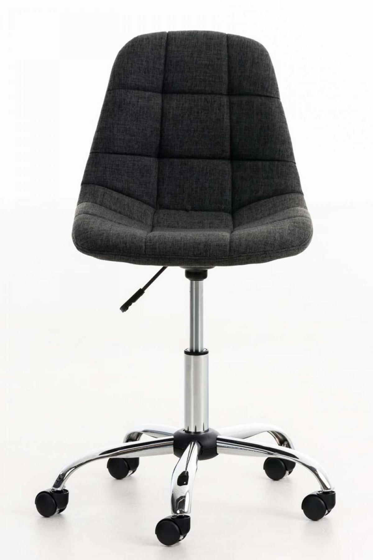 DREHSTUHL Stoff dunkelgrau - Chromfarben/Dunkelgrau, Textil/Metall (55/79/55cm) - CLP