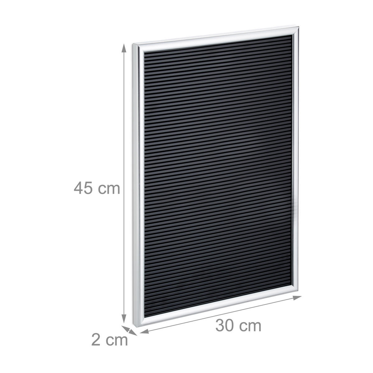 LETTERBOARD - Schwarz, Holzwerkstoff/Kunststoff (30/45/2cm) - Relaxdays