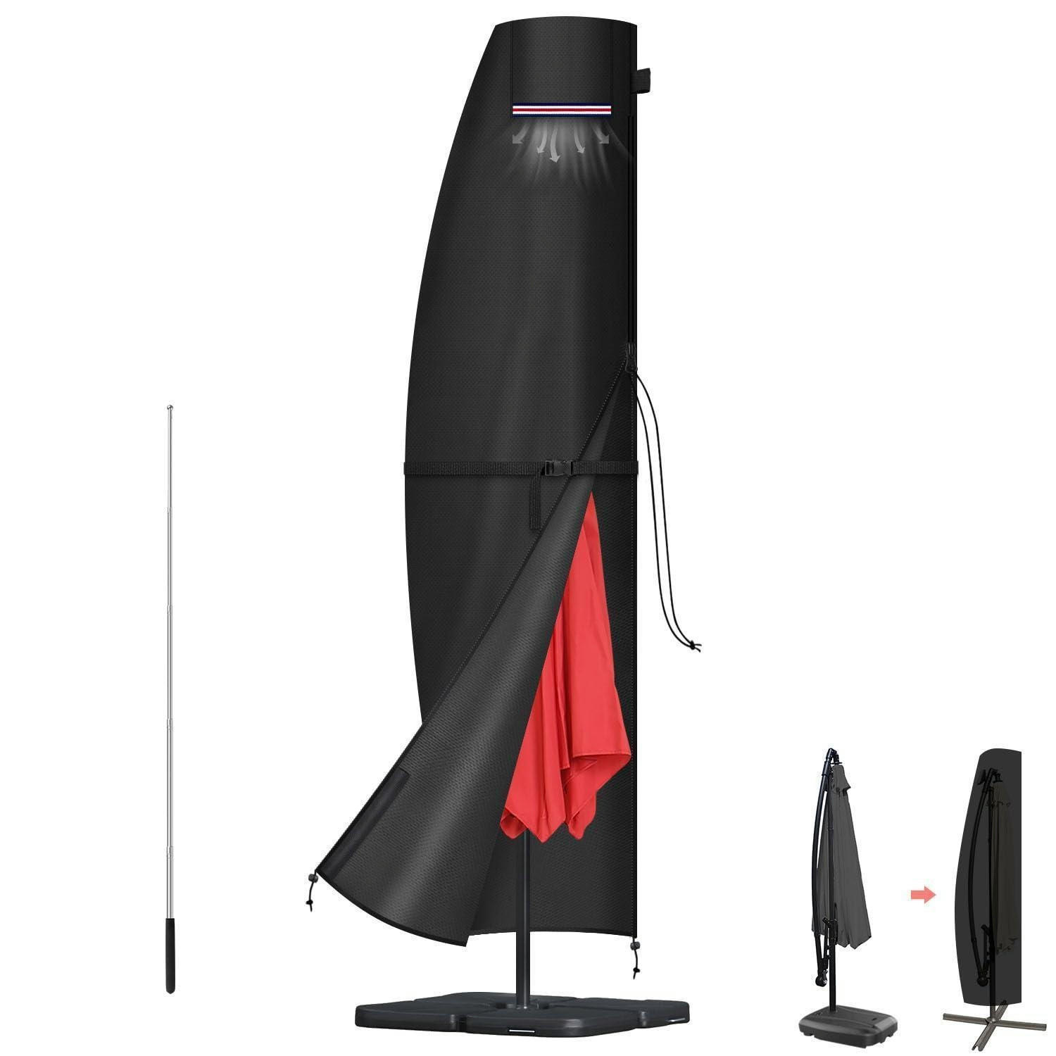 AMPELSCHIRM Abdeckung 220 cm Wasserdicht mit Belüftungsöffnung Textil - Schwarz, Textil (40/220/220cm)