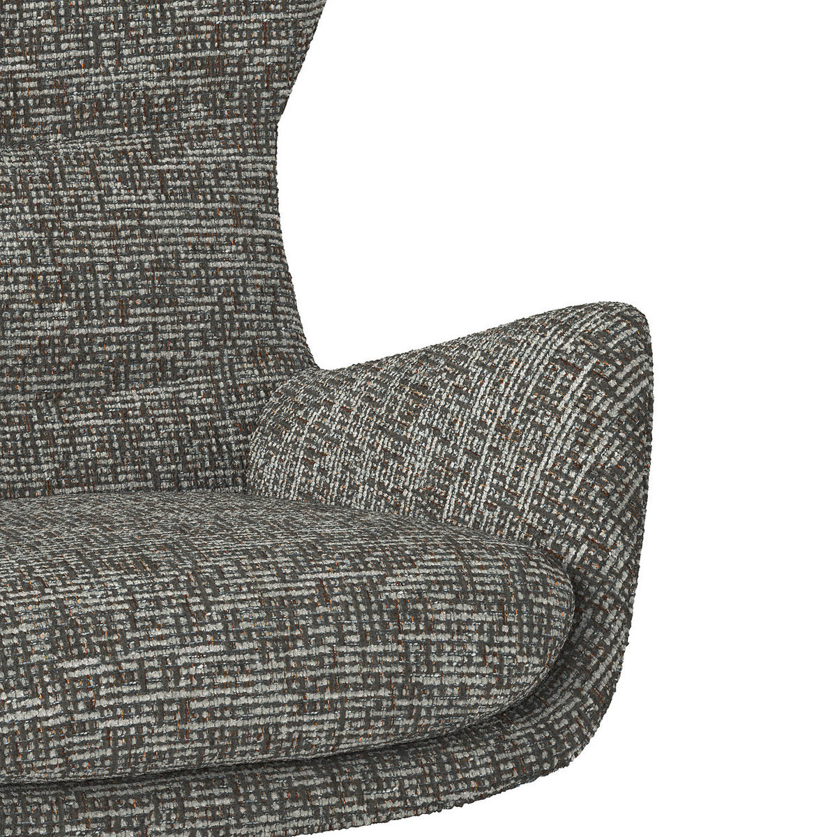 SESSEL mit Holzfüßen - Schwarz/Grau, Birkenholz/Textil (84/99/96cm) - home24