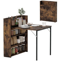 ESSTISCH Klappbar DE-08410 mit Regal, platzsparend Rustikal-Braun - Braun, Holzwerkstoff (90/80/93cm) - ComfortXL