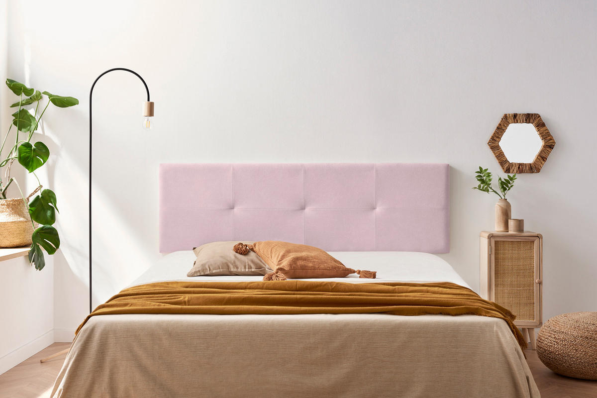 Kopfteil gepolstert ALTEA Aqualine 145x50x5 cm - Hellrosa - Moonia - Hellrosa, Holz (145/5/50cm)