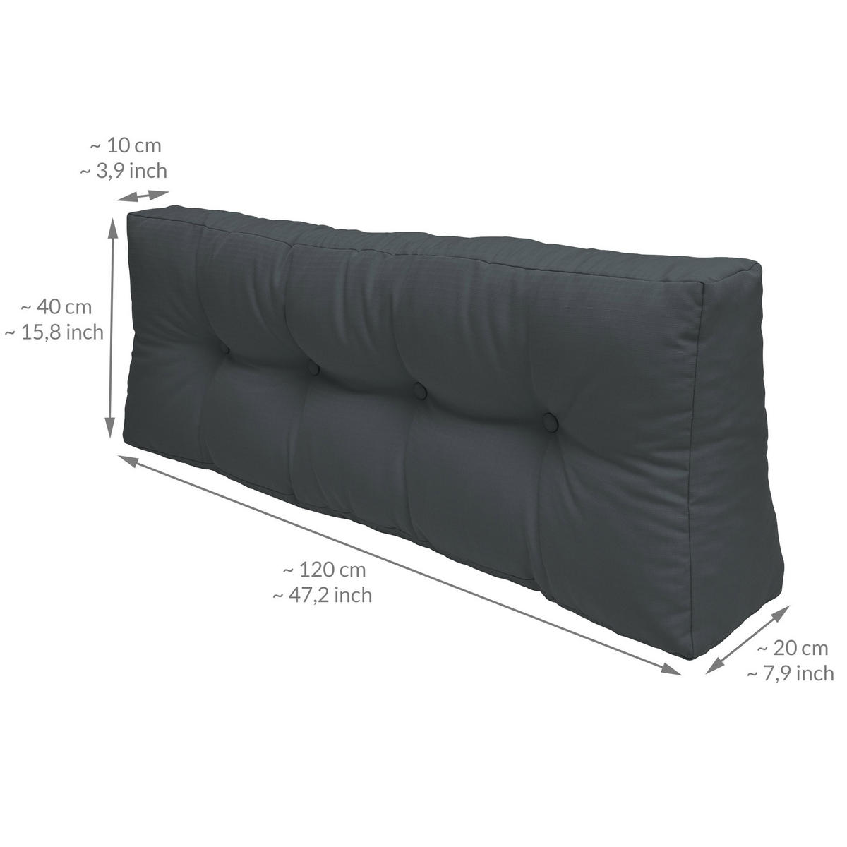 PALETTENKISSEN Eco Elements Sitz + Rücken Graphitgrau (1tlg) - Graphitfarben, Textil (80/15/120cm) - Beautissu 