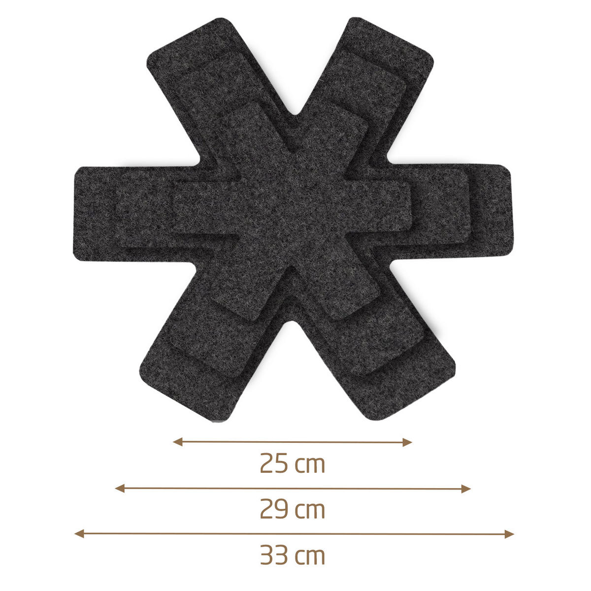 STAPELSCHUTZ Pfannenschoner 6er-Set - Dunkelgrau, Textil (38/38cm) - Miqio Design