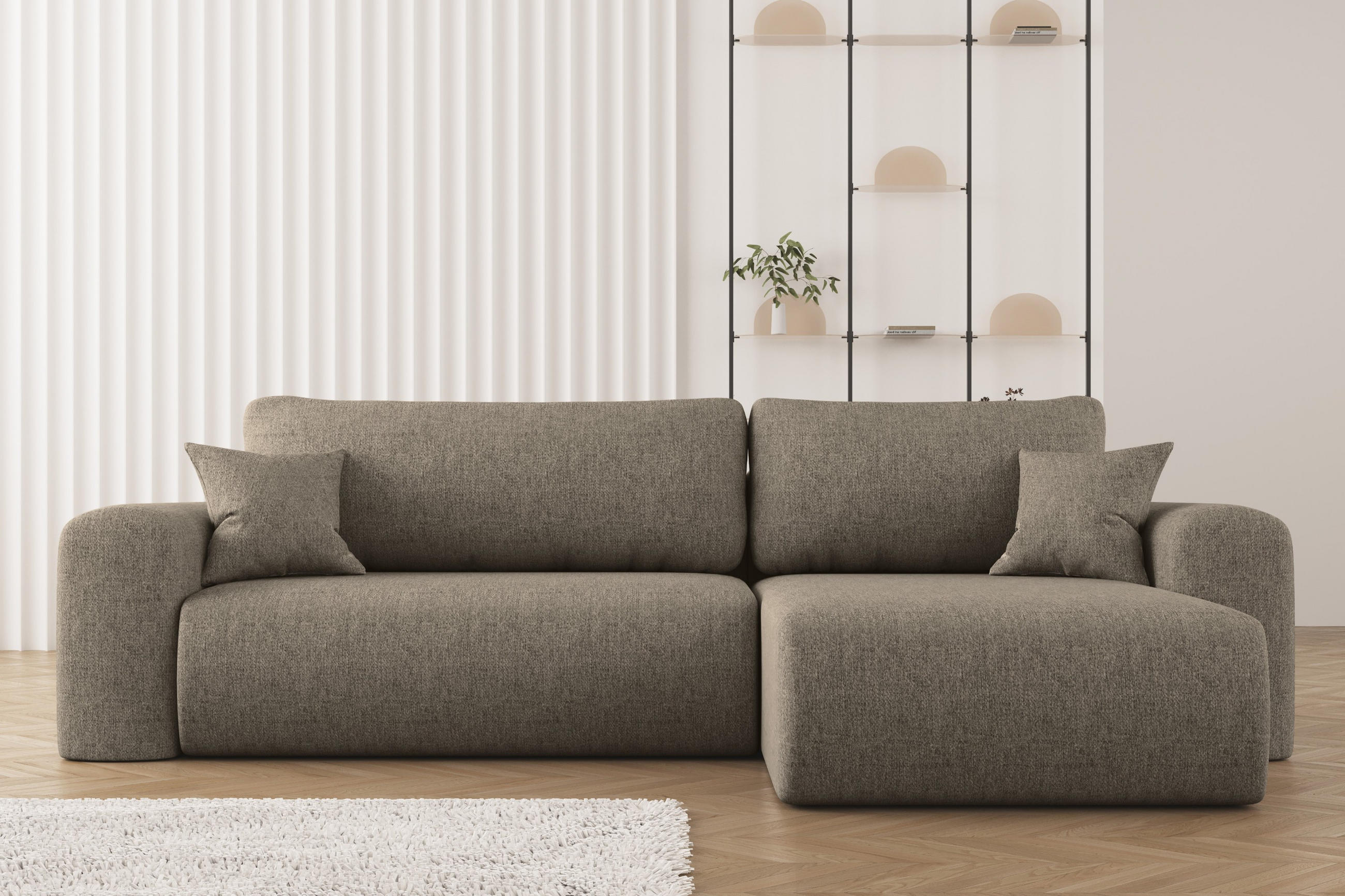 Thumbnail - Kaiser Möbel Ecksofa, Braun, Holz, L-Form, 272x145 cm, Wohnzimmer, Sofas & Couches, Wohnlandschaften, Ecksofas