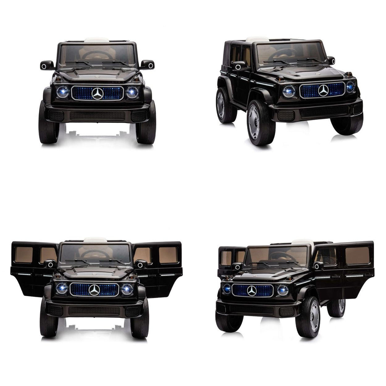 ELEKTROAUTO Mercedes SUV EQG schwarz Gurt, Stoßdämpfer, Fernbedienung - Schwarz, Kunststoff (121/74/62cm) - Chipolino
