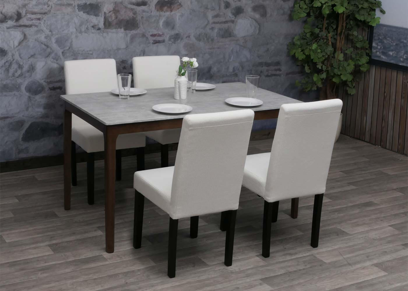 ESSZIMMERSTUHL Cremeweiß 4er-Set - Weiß, Textil (42/90/50cm) - MCW