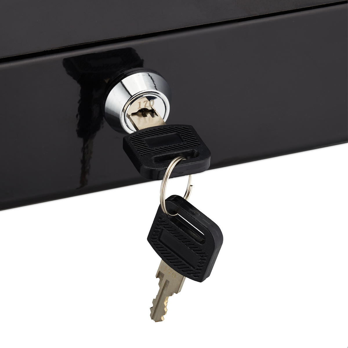 GELDKASSETTE - Schwarz, Kunststoff/Metall (30.5/8.5/24.5cm) - Relaxdays