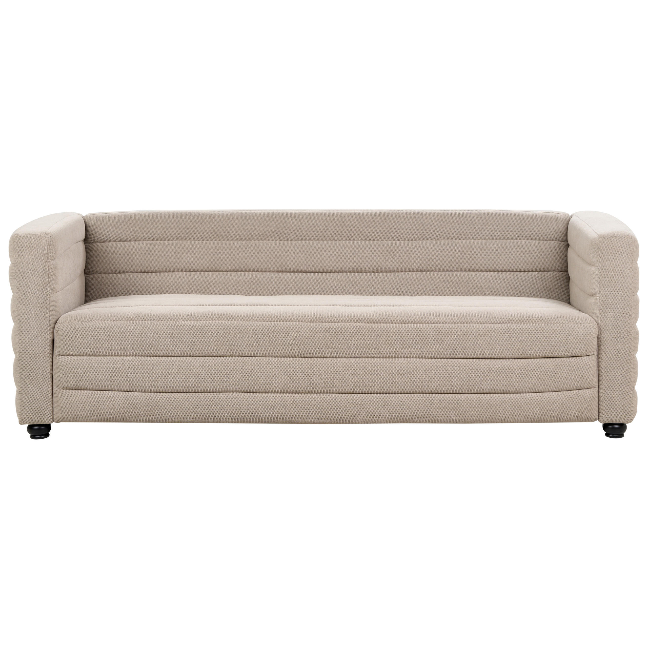 3-SITZER-SOFA Stoff taupe Hofn - Beige/Schwarz, Textil (214/72/79cm) - Beliani