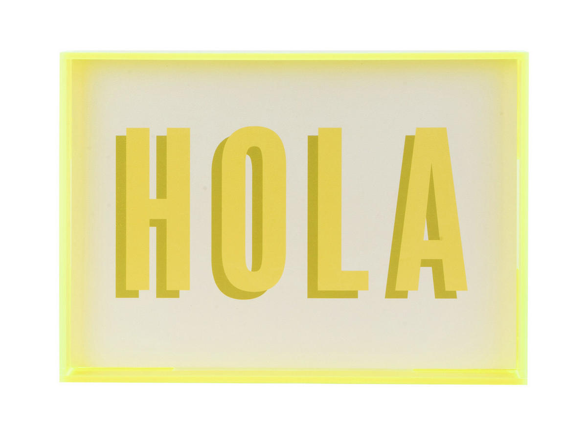 WANDBILD Wall Art Hola Gelb 3/31/22 cm - Gelb, Kunststoff (31/22/3cm) - Present Time