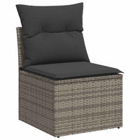 GARTENSESSEL Ohne Armlehnen Mit Kissen Grau Poly Rattan - Grau, Kunststoff (62/69/55cm) - vidaXL