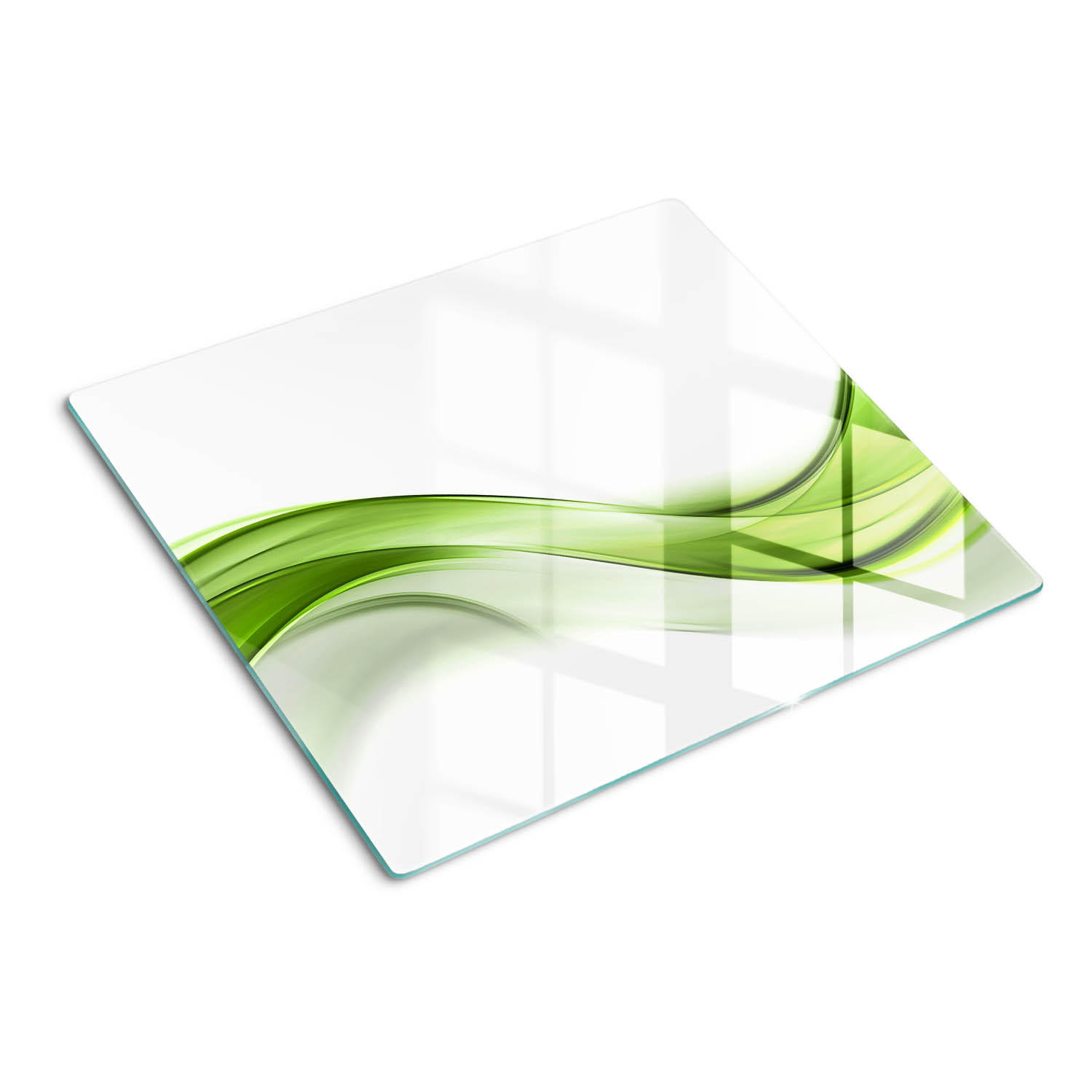 GLASPLATTE 60x52 cm Grüne Welle - Grün, Glas (60/0.4/52cm) - TULUP