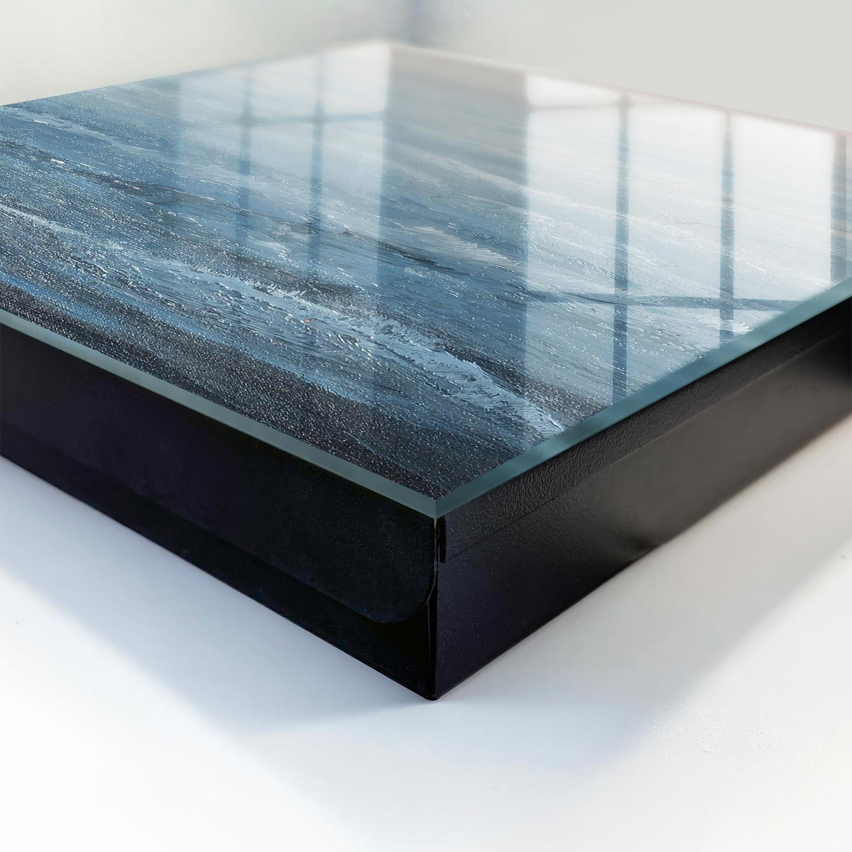 SCHLÜSSELBOX Schwarz 30x30 cm- Türöffnung nach rechts - Maritime Harmonie - Blau, Metall (30/30/5cm) - TULUP