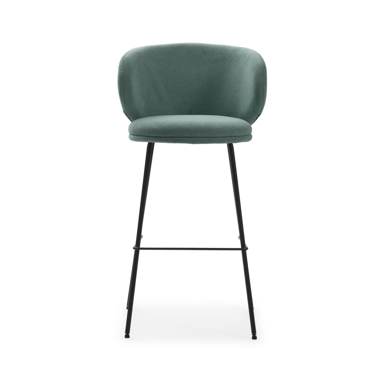 BARHOCKER (Set aus 2) aus Stoff mit schwarzen Metallbeinen - rush 56/53/65 cm - Grün, Textil (53/65/56cm) - Drawer