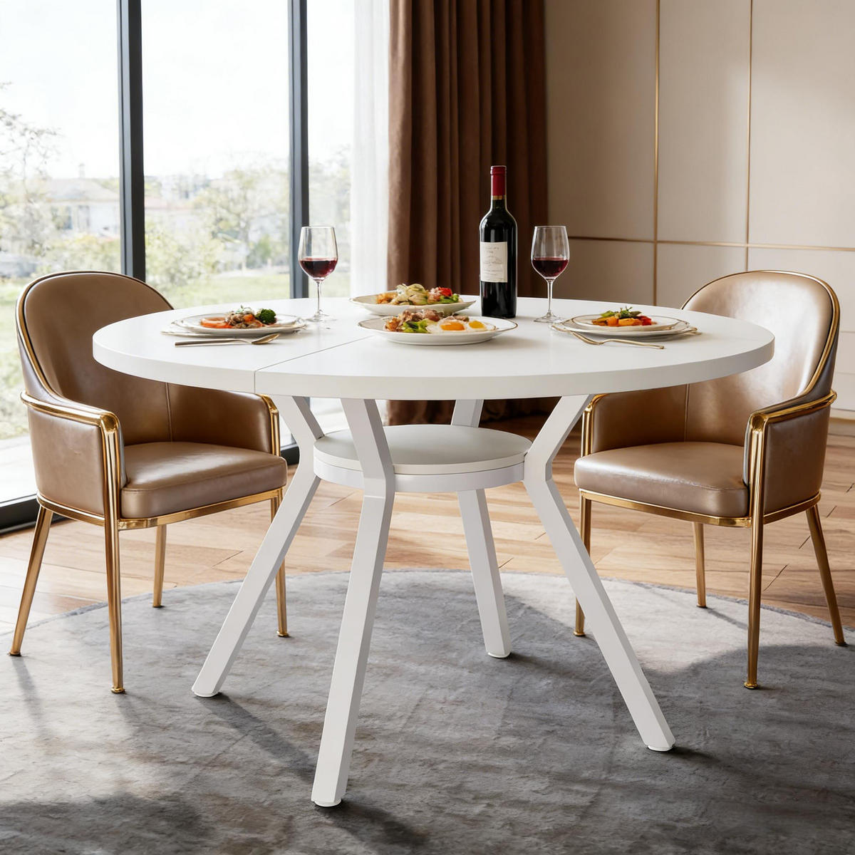 ESSTISCH Weiß 120/120/75 cm - Weiß, Holz (120/120/75cm) - PANGIVO