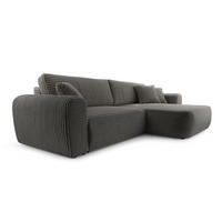 ECKSOFA HAPPO CORD PLUSH Dunkelgrau - Dunkelgrau, Textil (297/169cm) - Luxkor24