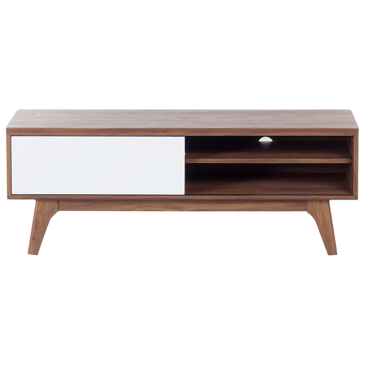 TV-MÖBEL Dunkelbraun, Weiß BUFFALO 35/117/44 cm - Dunkelbraun, Holzwerkstoff (117/44/35cm) - Beliani