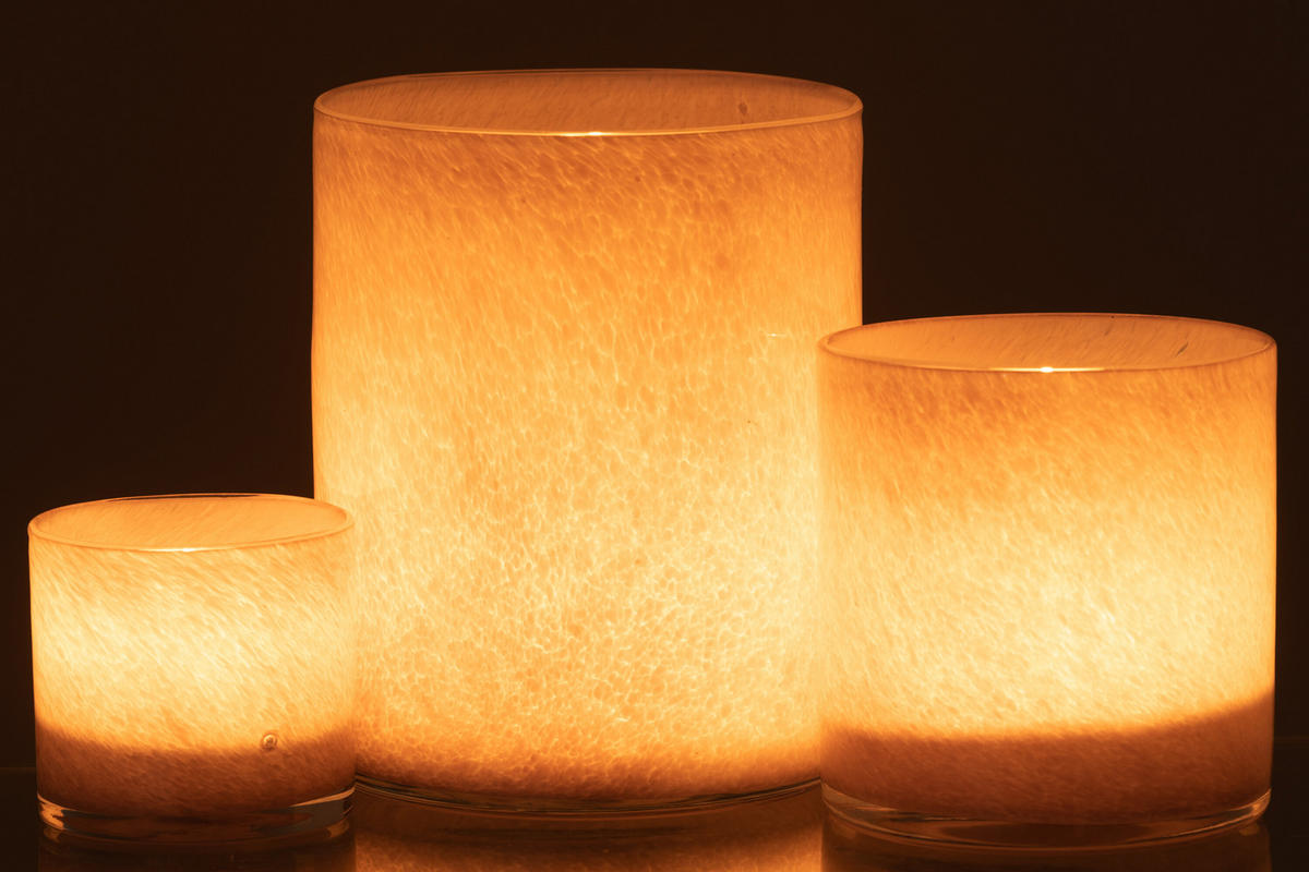 KERZENHALTER JADE - Glas - Lila - L - Lila, Glas (15/18cm) - J-Line