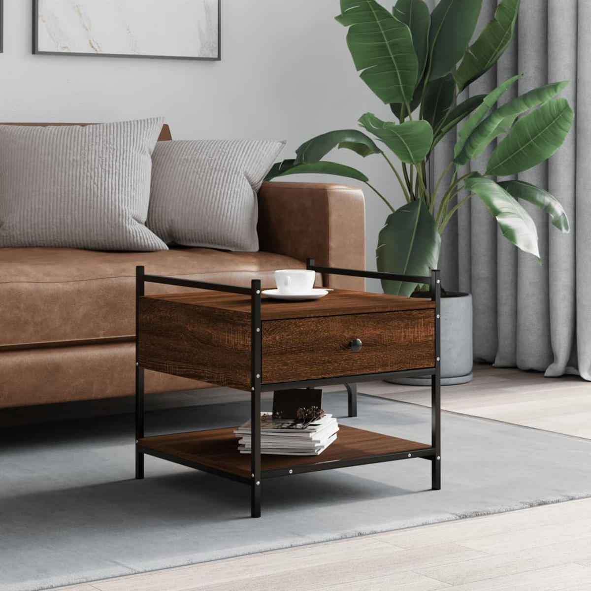 COUCHTISCH Braun Eichen-Optik 50x50x50 cm Holzwerkstoff - Braun, Holzwerkstoff (50/50/50cm) - furnicato
