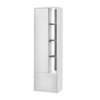 HOCHSCHRANK M20 Weiß Hochglanz & Anthrazit 80/44/45 cm - Weiß Hochglanz, Holzwerkstoff (80/44/45cm) - Livojo