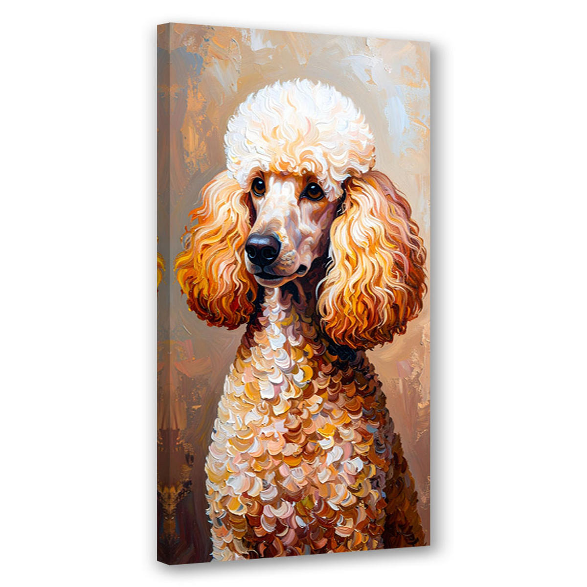 LEINWANDBILD Pudel Hund Tier 60x120cm - Beige, Textil (60/120cm) - Feeby