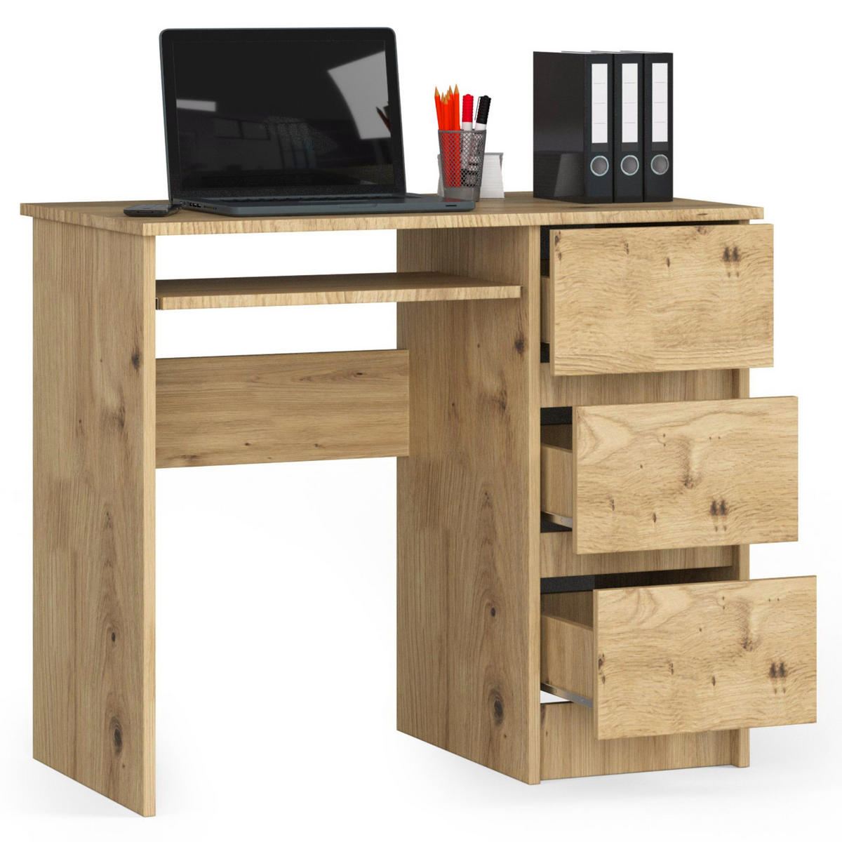 SCHREIBTISCH Artisan-Eichenfarbe 90x50x77 cm - Eiche Artisan, Holzwerkstoff (50/90/77cm) - Akord