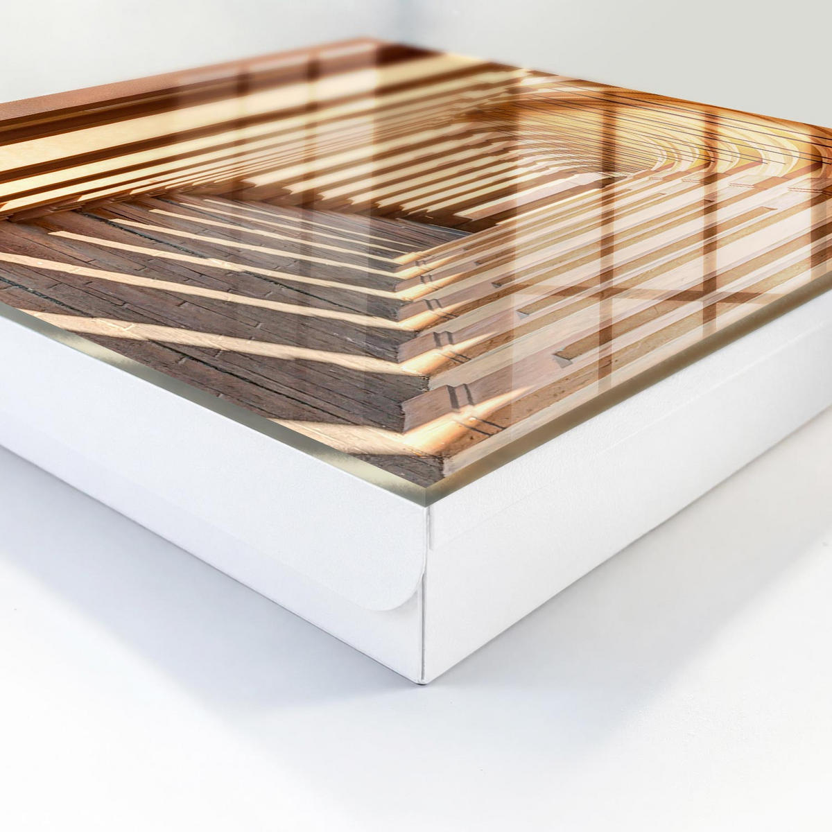 SCHLÜSSELBOX Weiß 30x30 cm – Türöffnung nach rechts - Architektonische Eleganz - Beige, Metall (30/30/5cm) - TULUP