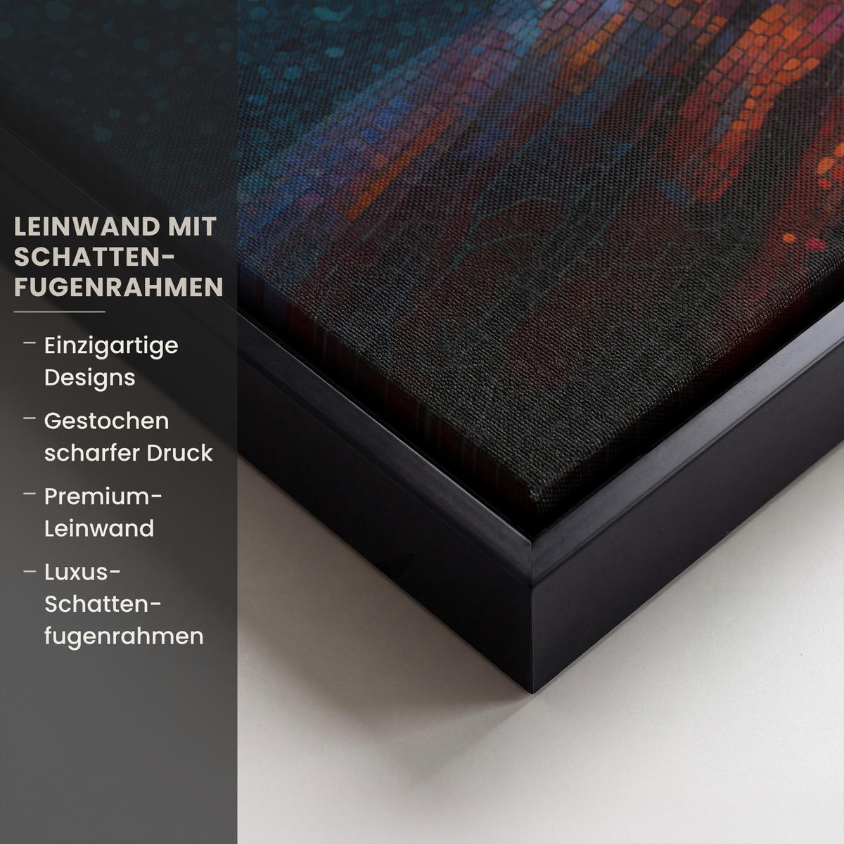 LEINWAND Bilder mit Rahmen - Mosaik - Bunt - Baum - Äste - 100x70 - Multicolor, Textil (100/70cm) - MuchoWow