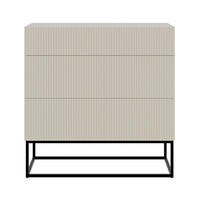 KOMODA Veldio sivobéžová s čiernym kovovým rámom 90 cm - čierna/taupe, kov/kompozitné drevo (90/90/38cm) - Selsey
